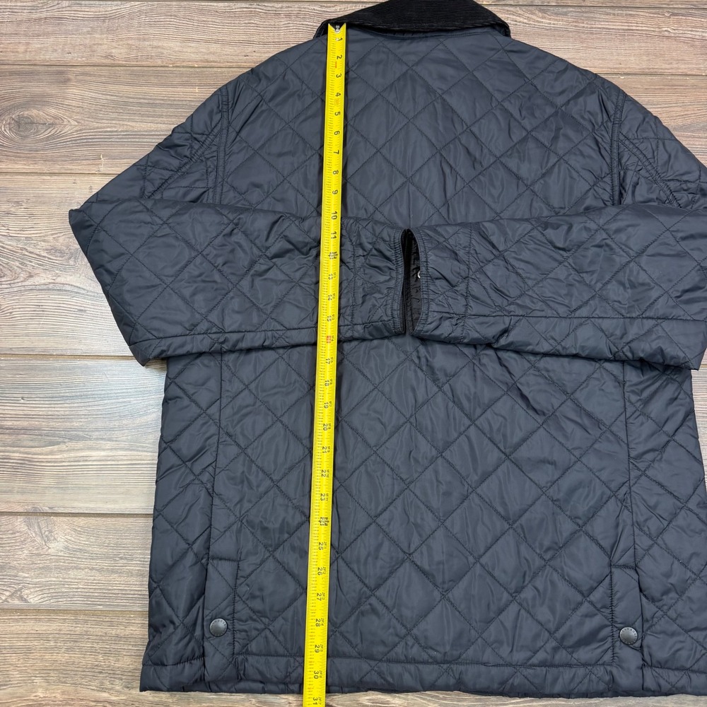 Barbour Mens Size Large Airedale D685 Quilted Jacket Black Corduroy Collar - Picture 5 of 12